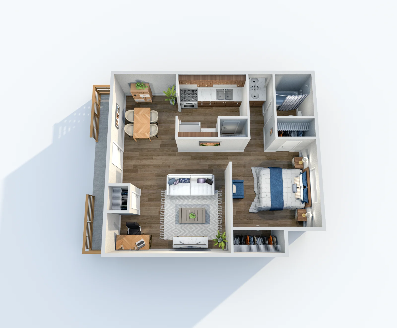 Boat House — floor plan, Plan E2 · Studio · 1 bath · 569 sq ft